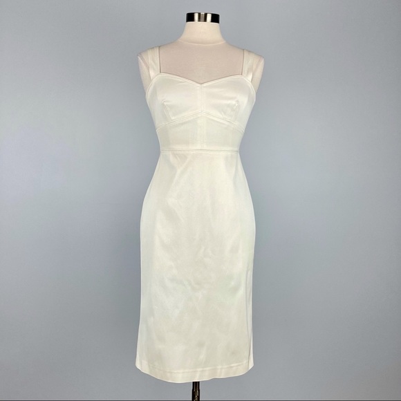 J Crew Ivory Faille Stretch Sheath Dress 4 - Picture 3 of 13